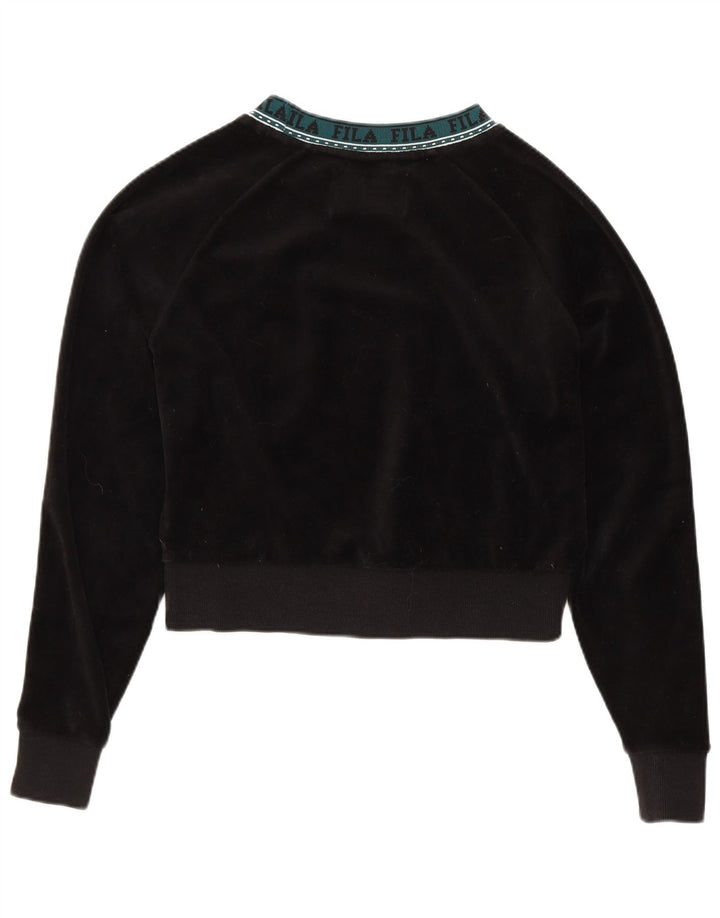 Maglione da donna in velluto grafico oversize FILA UK 10 piccolo nero