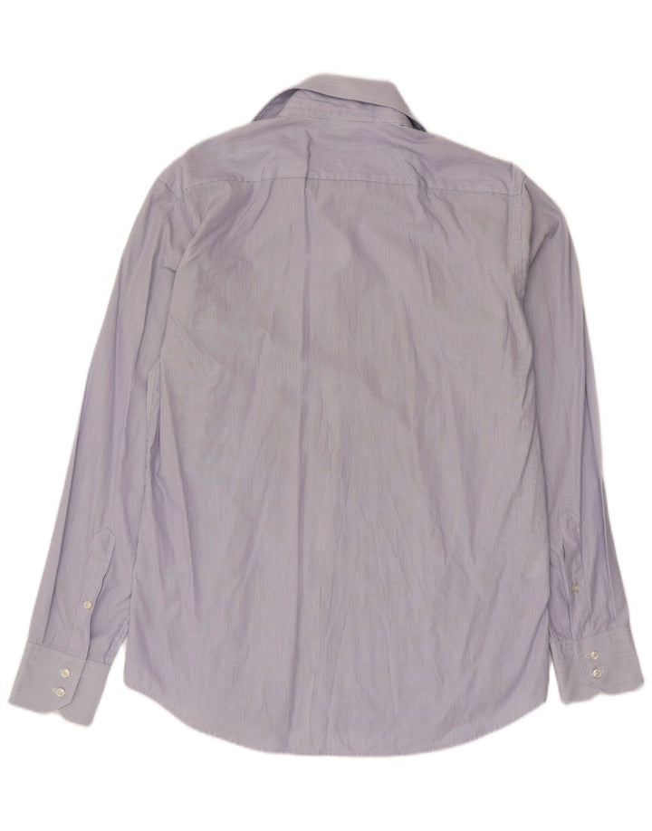 Camicia da uomo vestibilità regolare Hugo Boss taglia 39 15 1/2 gessato blu medio