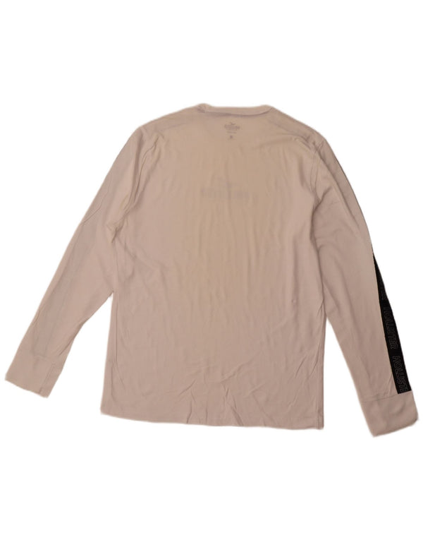 HOLLISTER Top grafico da uomo a maniche lunghe in cotone color block bianco grande