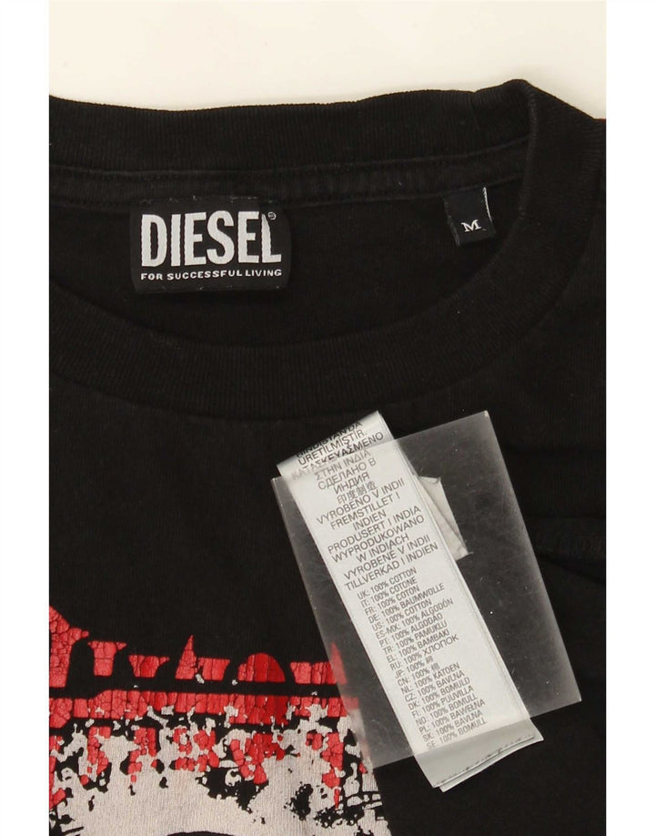 T-shirt grafica da uomo Diesel Top in cotone nero medio