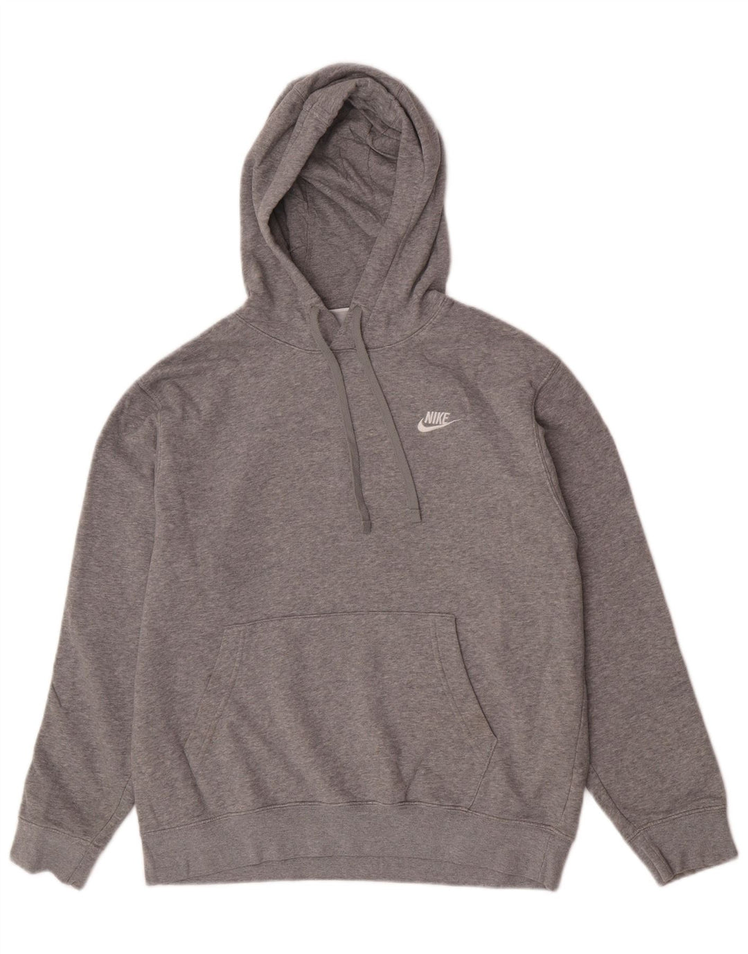 Felpa con cappuccio grafica Nike da uomo in cotone chiazzato grigio medio