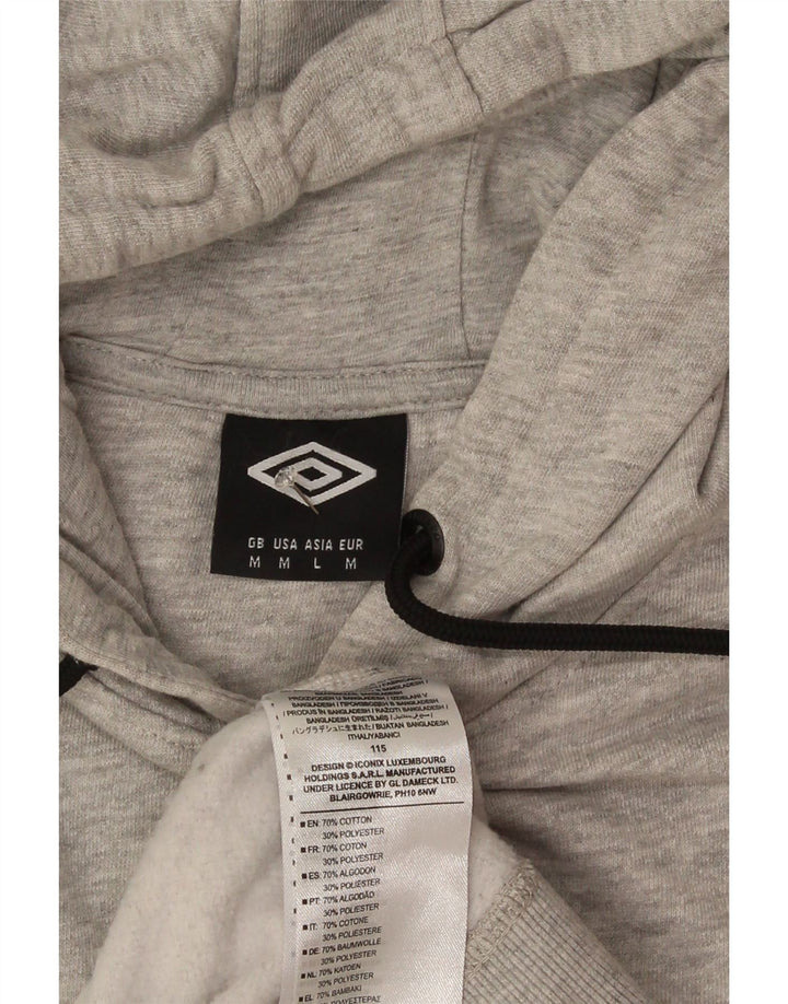 Maglione con cappuccio grafico da uomo Umbro in cotone grigio medio