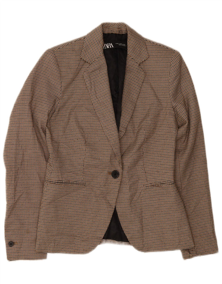 Giacca blazer oversize a 1 bottone da donna Zara EU 34 2XS pied de poule marrone