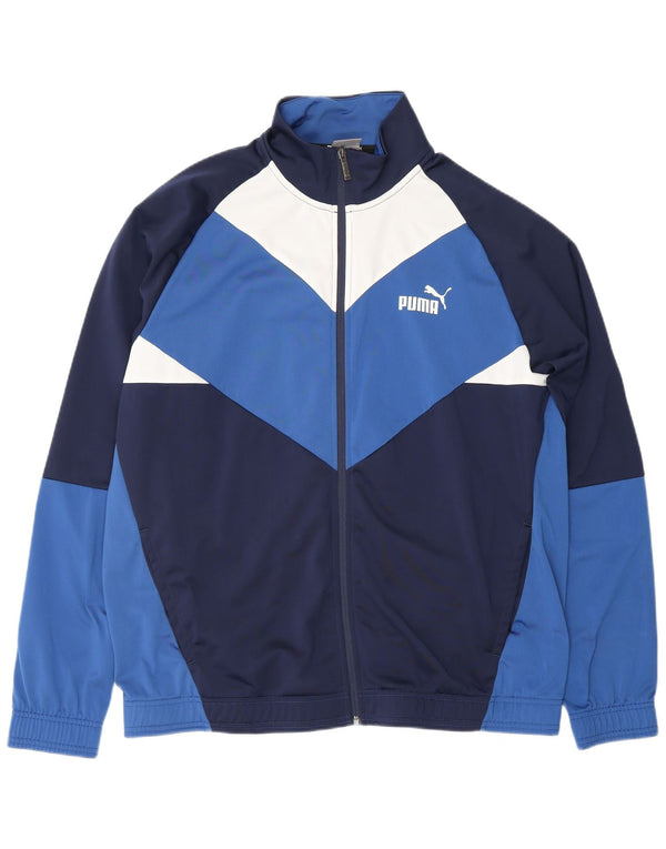PUMA Mens Tracksuit Top Jacket XL Blue Colourblock Polyester