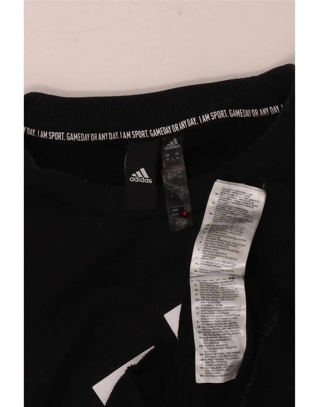 Felpa grafica da uomo Adidas Felpa media in cotone nero