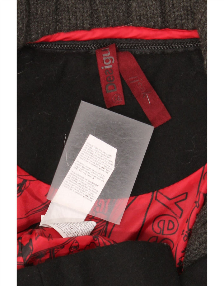 Desigual Cappotto grafico da donna EU 36 Small Nero Poliestere