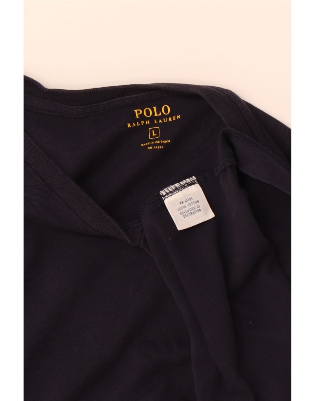 POLO RALPH LAUREN T-shirt da uomo Top Large in cotone blu navy