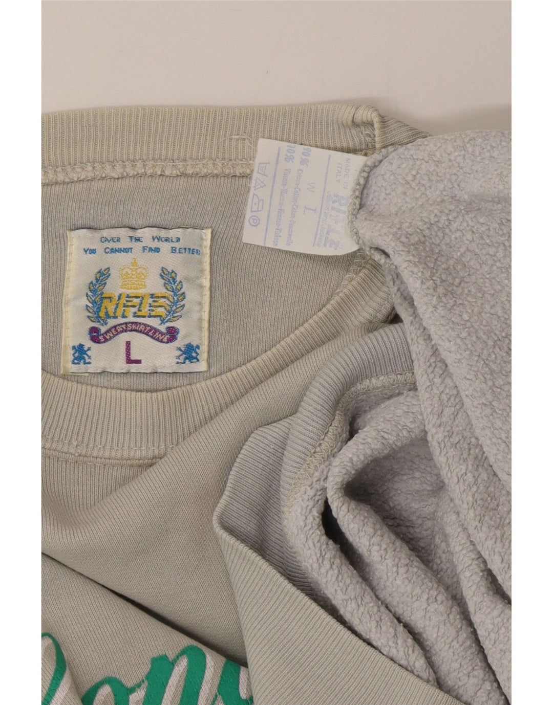 RIFLE Felpa grafica da uomo Maglione grande cotone grigio