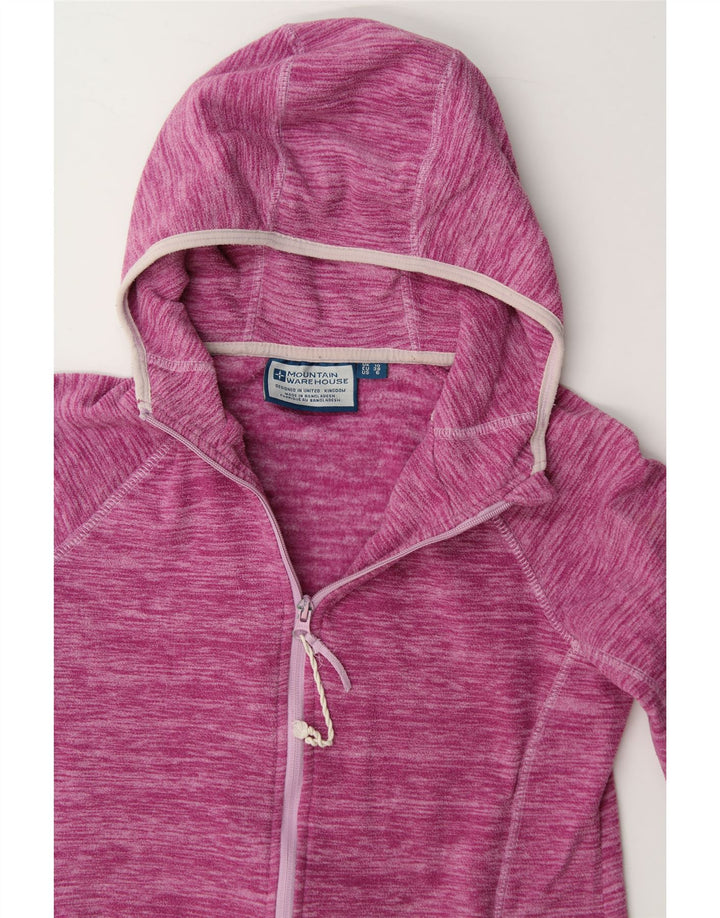 MOUNTAIN WAREHOUSE Womens Hooded Fleece Jacket UK 10 Small Pink Polyester Vintage Mountain Warehouse and Second-Hand Mountain Warehouse from Messina Hembry 