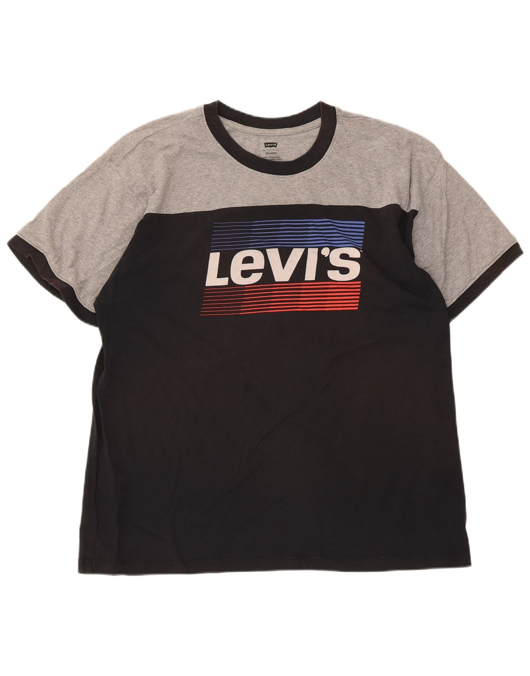 Levi's T-shirt grafica rilassata da uomo in cotone color block medio nero