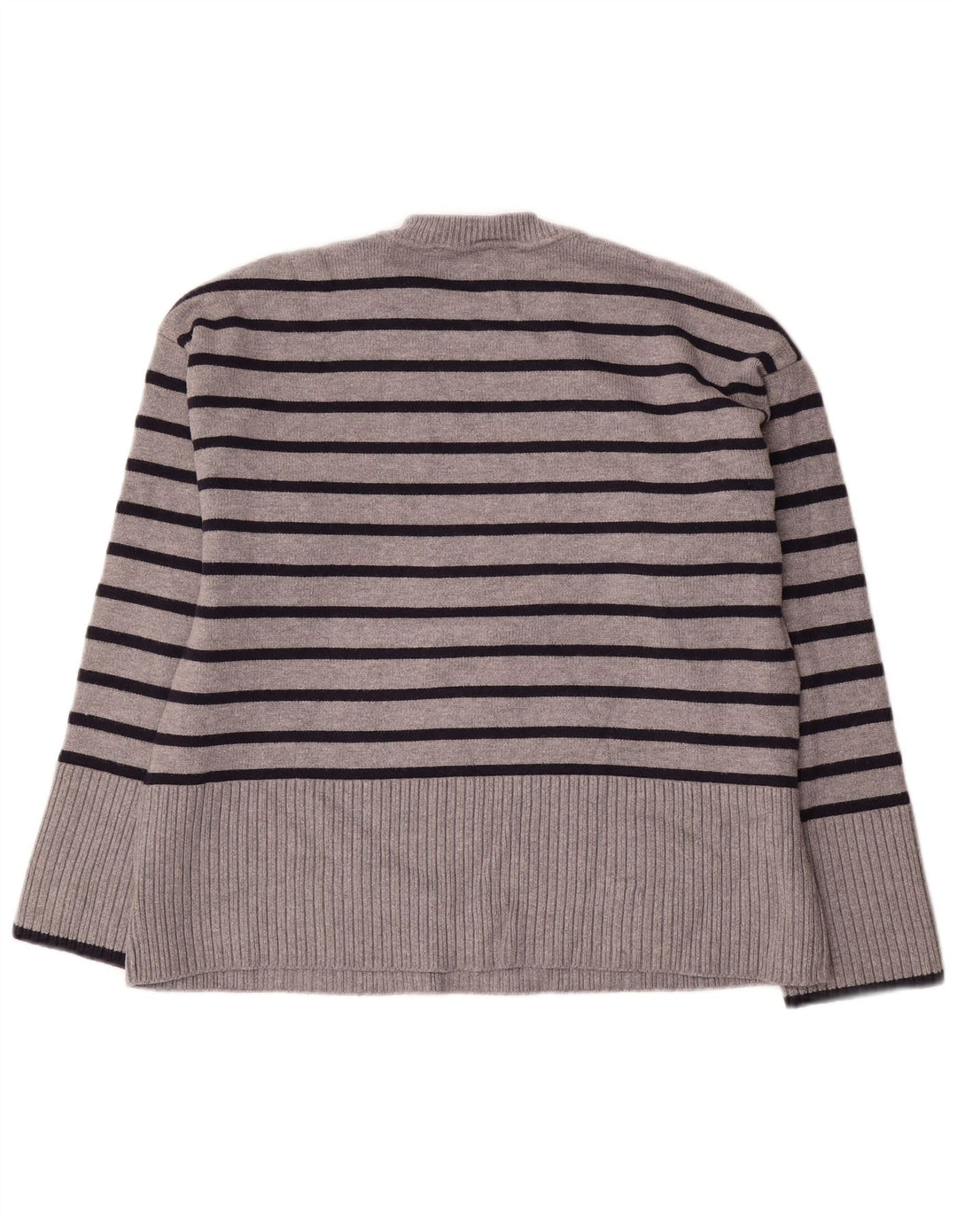 Maglione girocollo oversize da donna Zara UK 10 piccolo grigio a righe