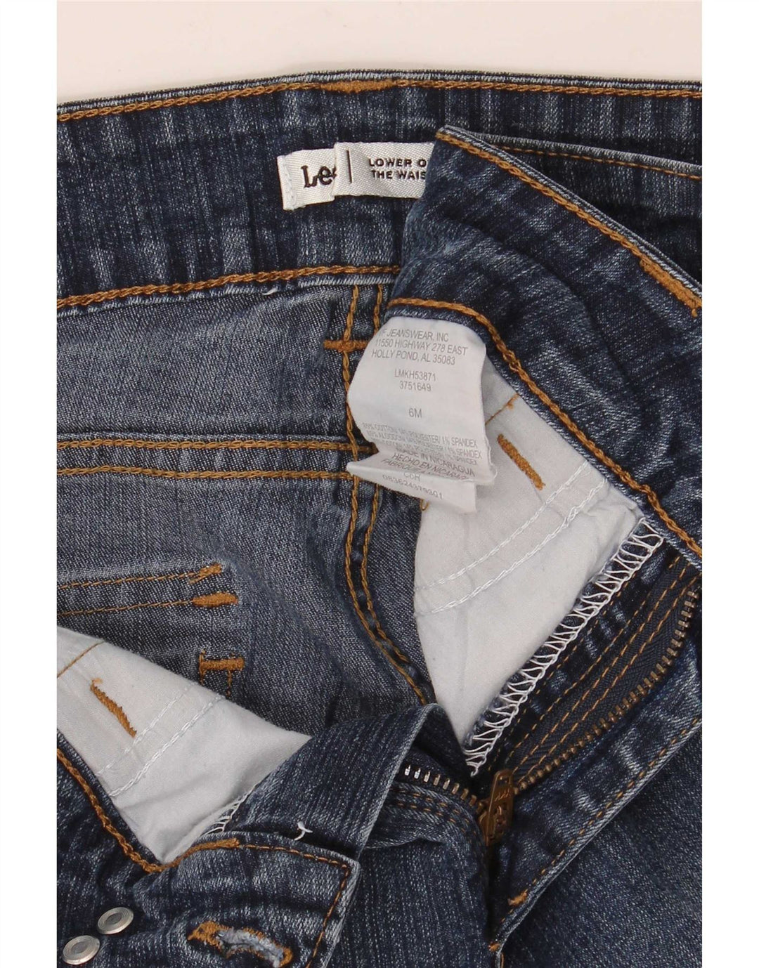 Pantaloncini di jeans da donna Lee US 6 medi W28 cotone blu