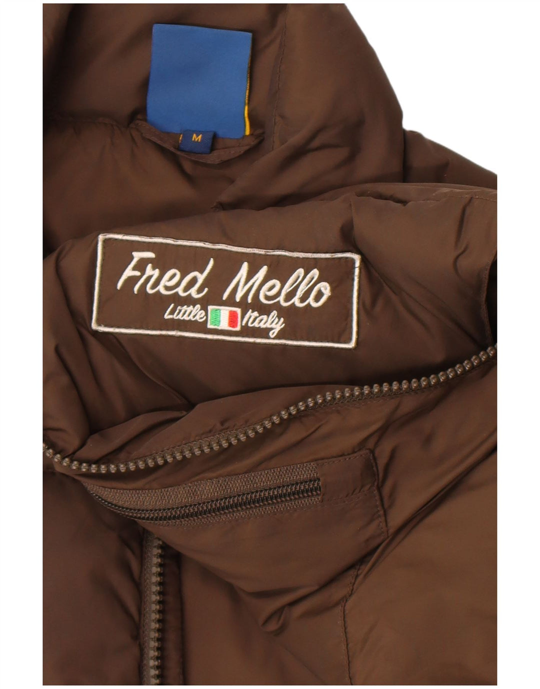 Gilet imbottito con grafica da uomo Fred Mello UK 40 Poliammide marrone medio