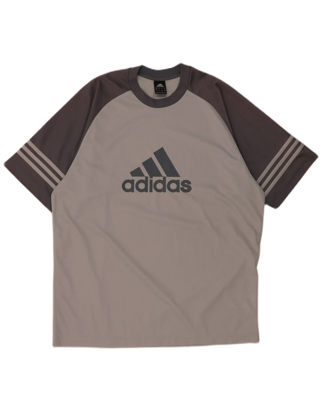 T-shirt grafica ADIDAS da uomo Climalite UK 42/44 Large Grey Colourblock