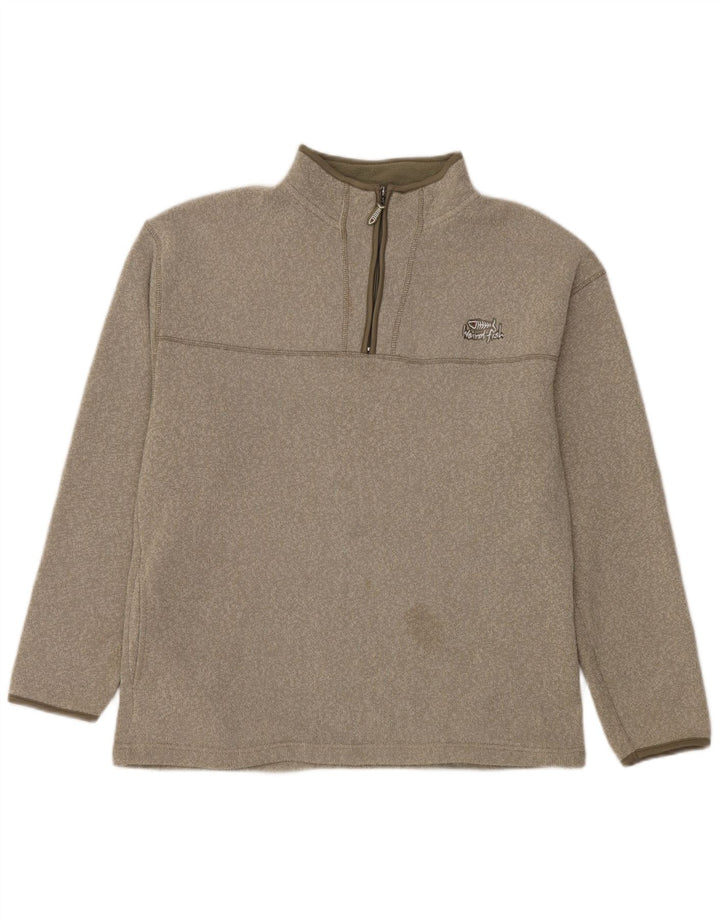 Maglione da uomo con collo con zip Weird Fish, grande poliestere kaki