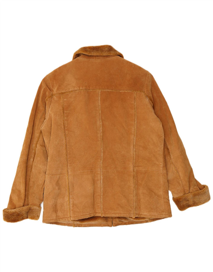 Giacca in pelle scamosciata da donna TCM UK 16/18 Grande pelle marrone
