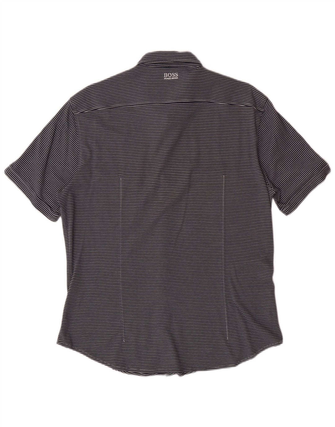 Camicia da uomo a maniche corte slim fit HUGO BOSS a righe grandi blu navy