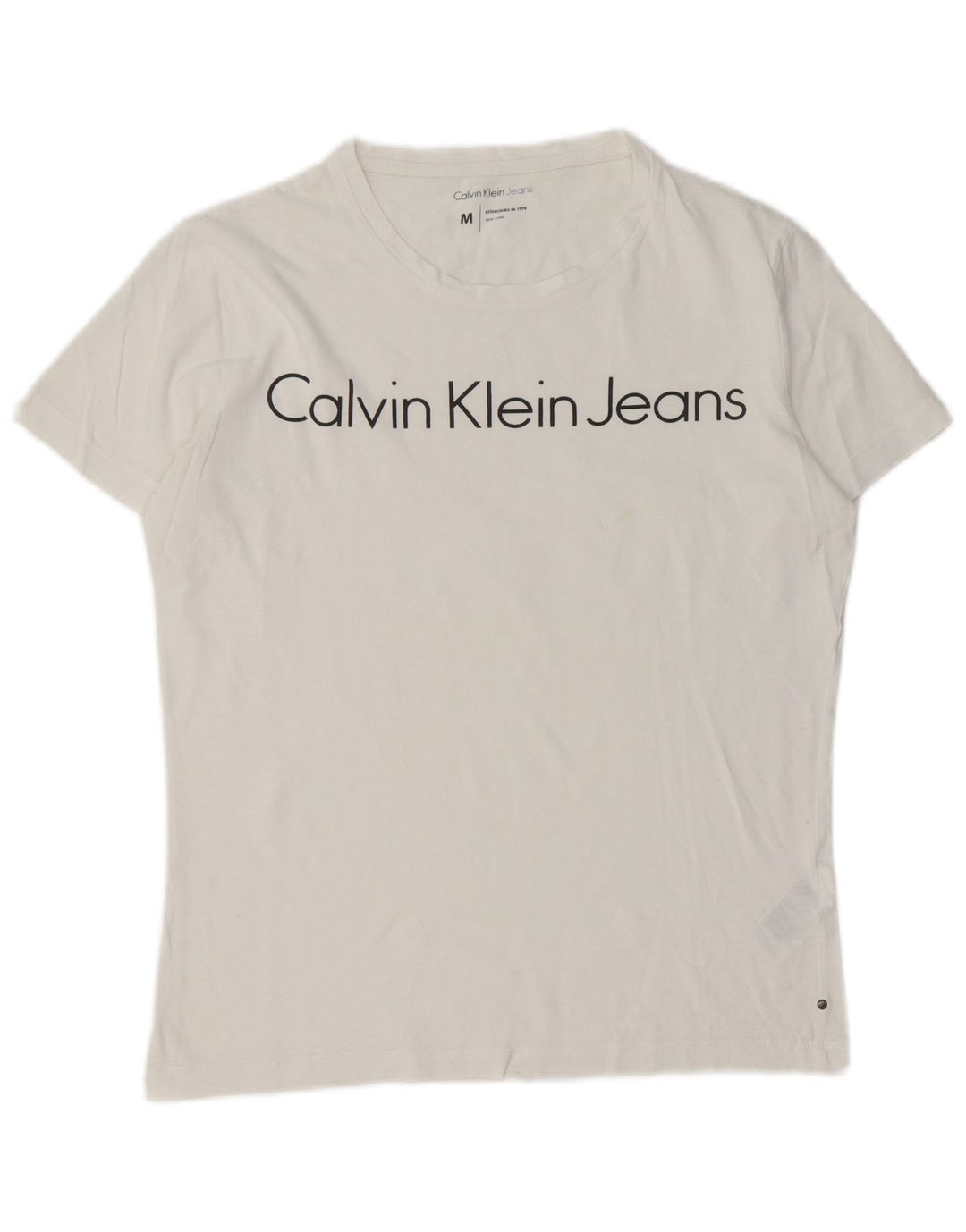 Maglietta grafica da uomo Calvin Klein Jeans Top in cotone bianco medio