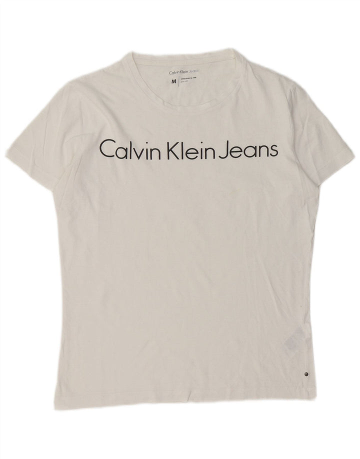 Maglietta grafica da uomo Calvin Klein Jeans Top in cotone bianco medio