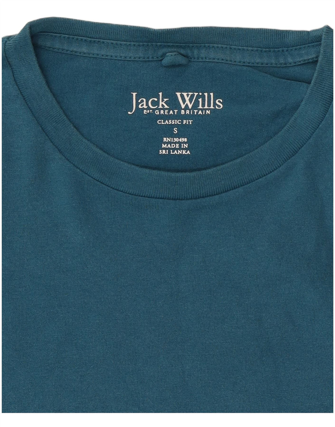 JACK WILLS T-shirt da uomo dalla vestibilità classica, piccola, in cotone blu
