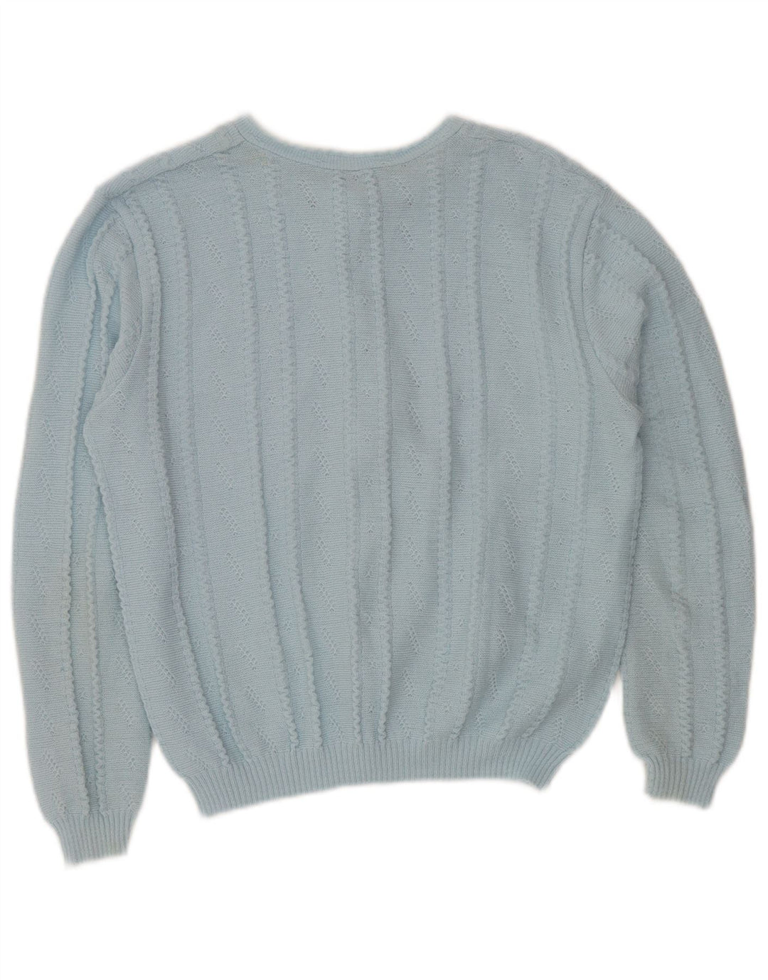 Maglione cardigan corto da donna vintage IT 52/54 2XL acrilico blu