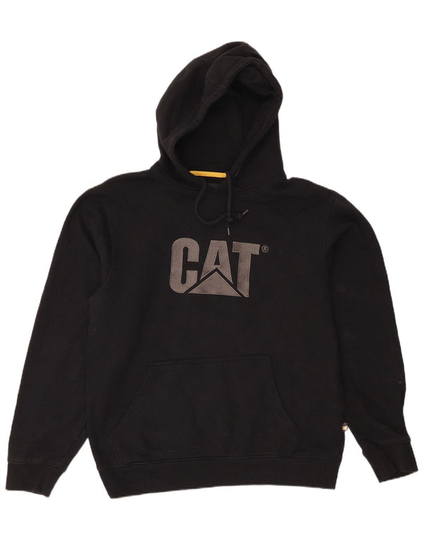 Maglione con cappuccio grafico da uomo CAT grande in cotone nero