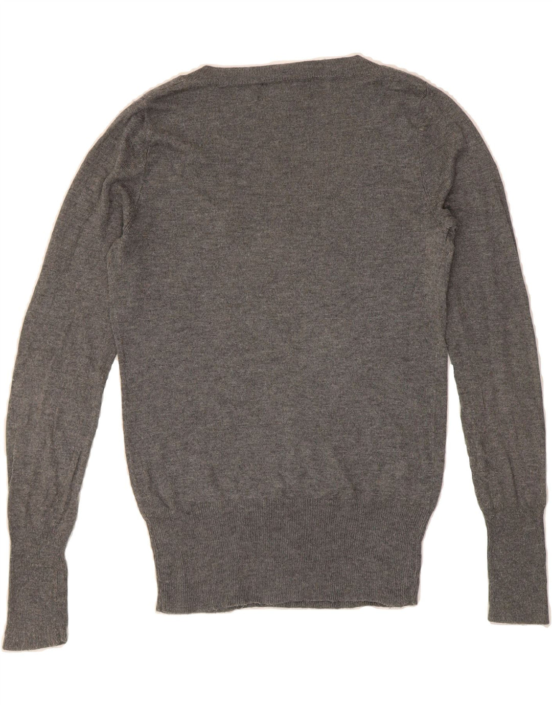 MOSSIMO Womens V-Neck Jumper Sweater UK 10 Small Grey Nylon Vintage Mossimo and Second-Hand Mossimo from Messina Hembry 