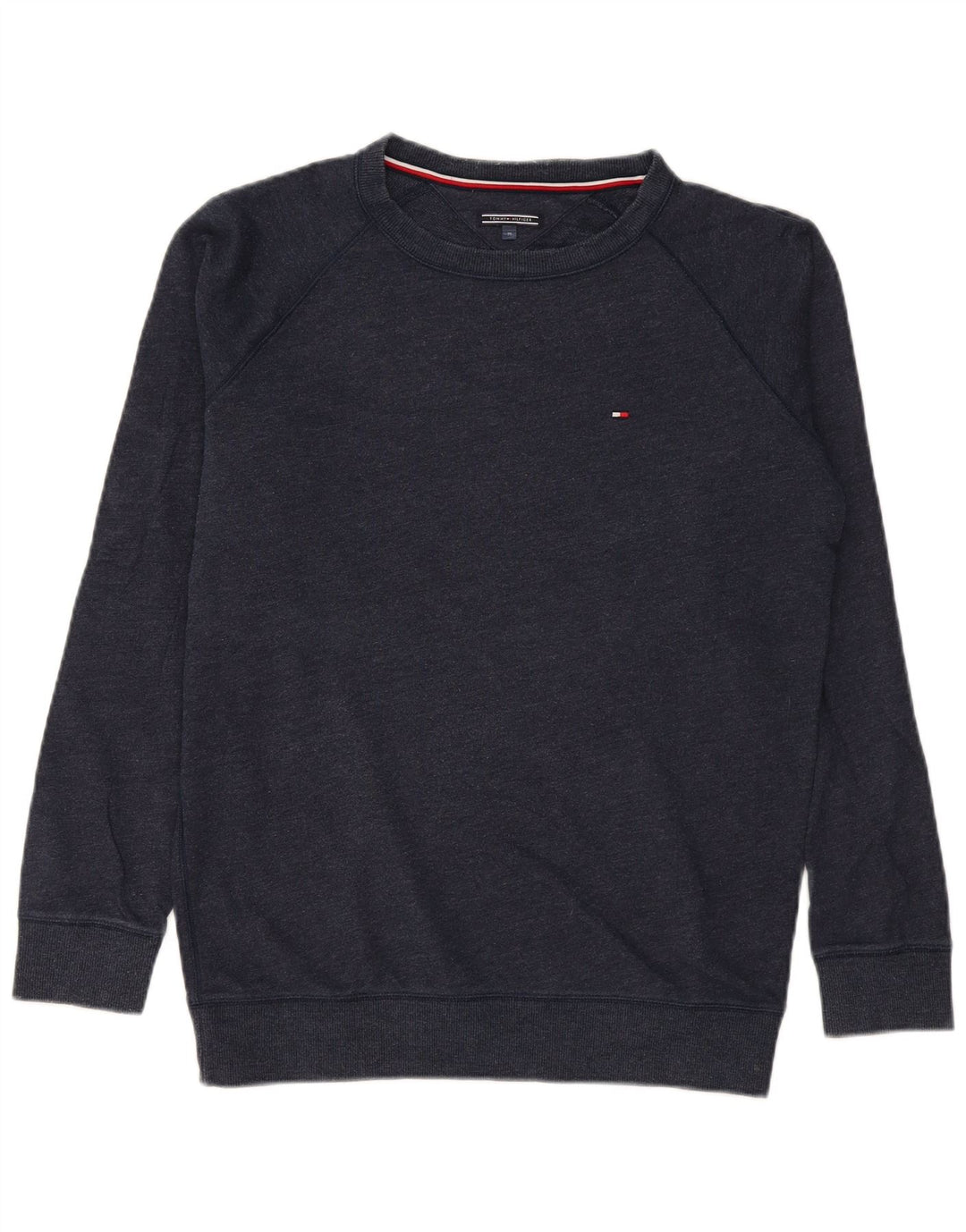 Tommy Hilfiger Uomo Regular Fit Felpa Maglione Medio Blu Navy Cotone