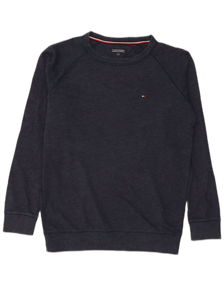 Tommy Hilfiger Uomo Regular Fit Felpa Maglione Medio Blu Navy Cotone