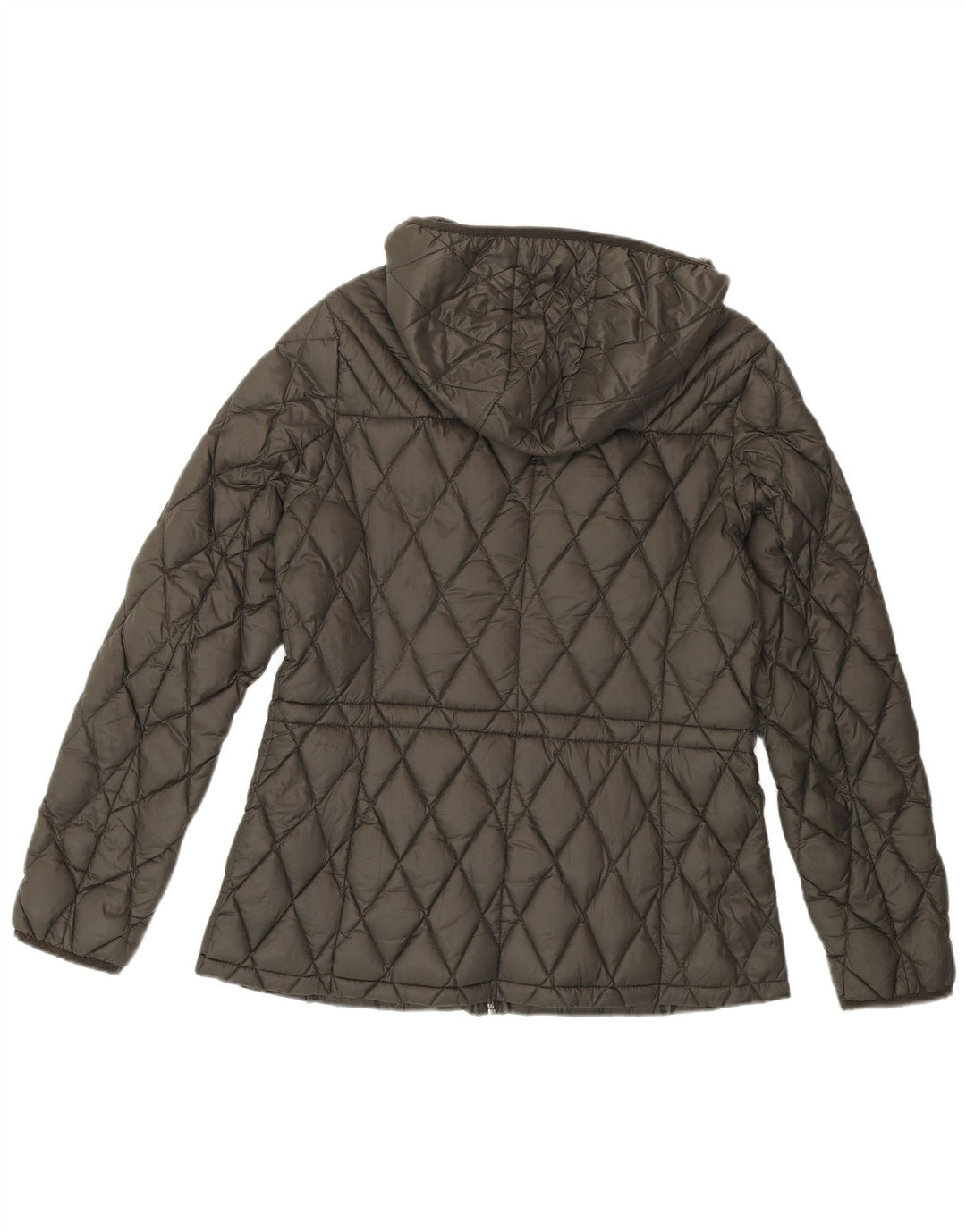 MICHAEL KORS Giacca imbottita con cappuccio da donna UK 14 Nylon grigio medio