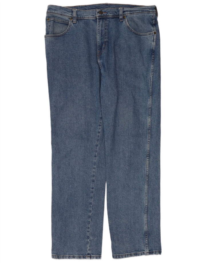Jeans dritti da uomo Wrangler vestibilità regolare W36 L32 cotone blu