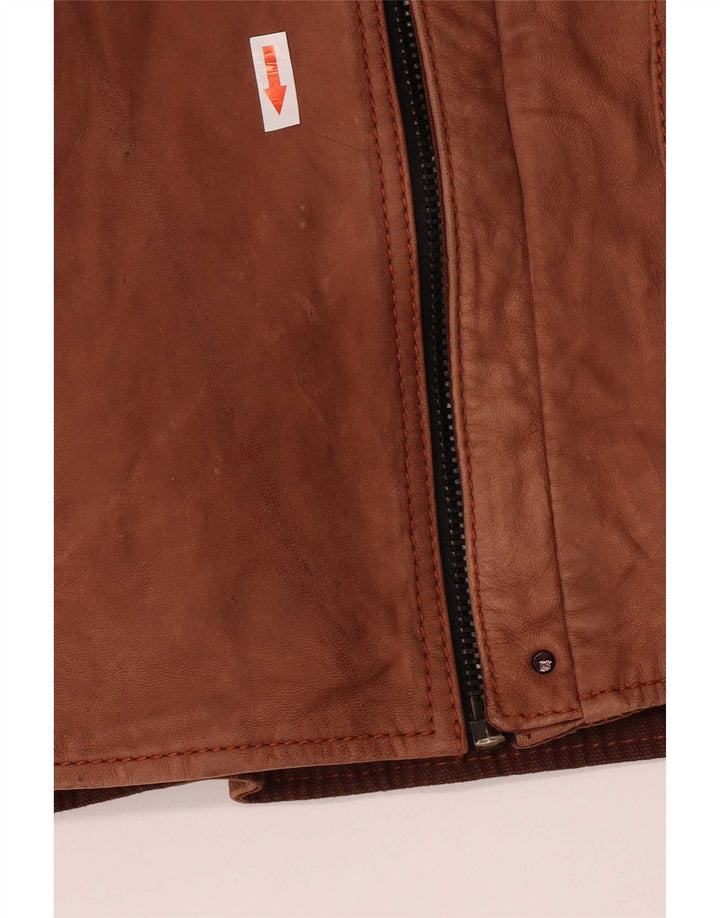 Giacca da motociclista in pelle scamosciata da uomo G-Star UK 40 grande in pelle marrone