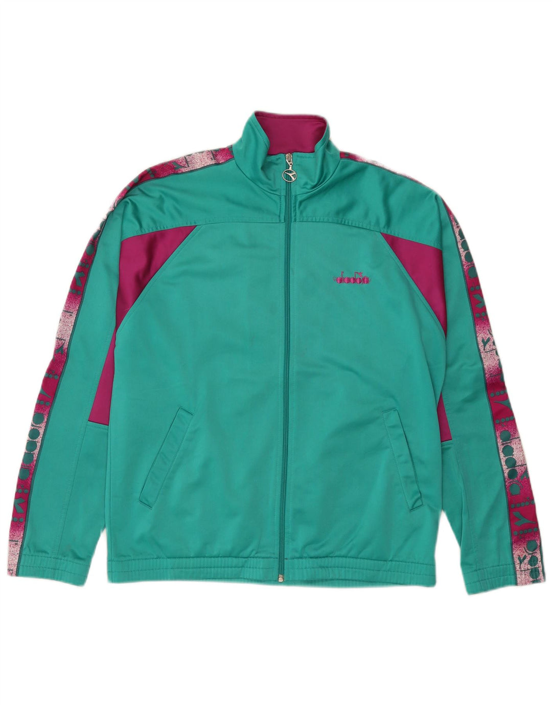 Giacca da tuta grafica da uomo Diadora UK 38 Colorblock verde medio