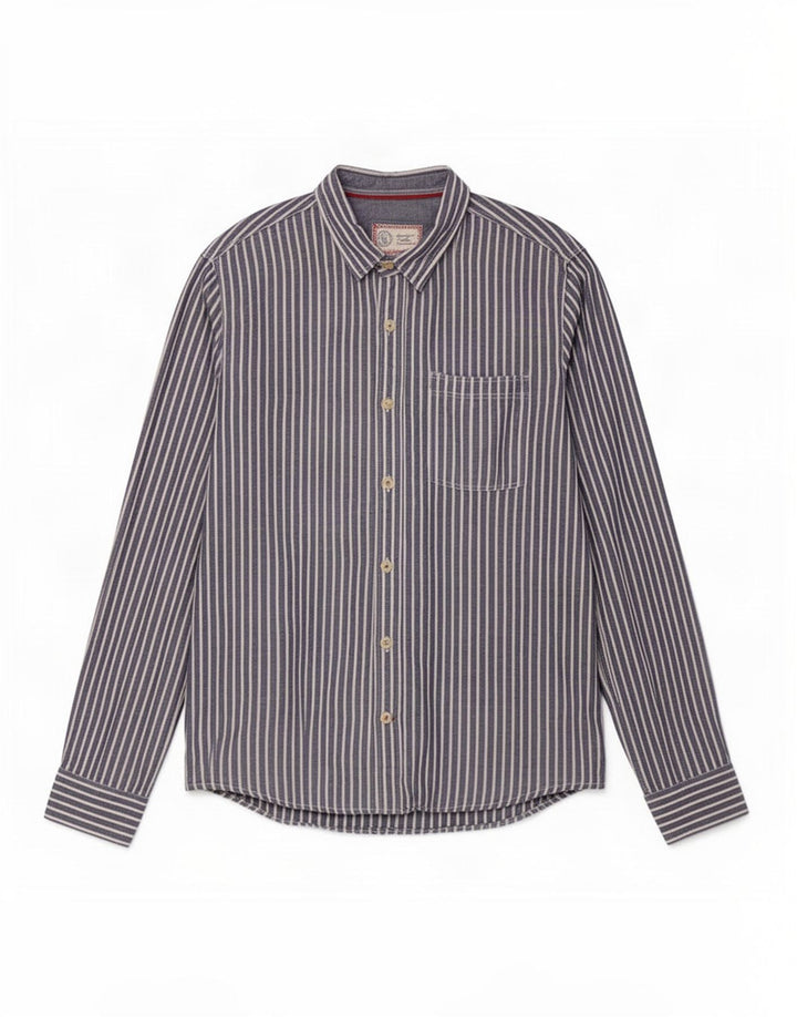 Camicia da uomo Fat Face XL in cotone a righe blu