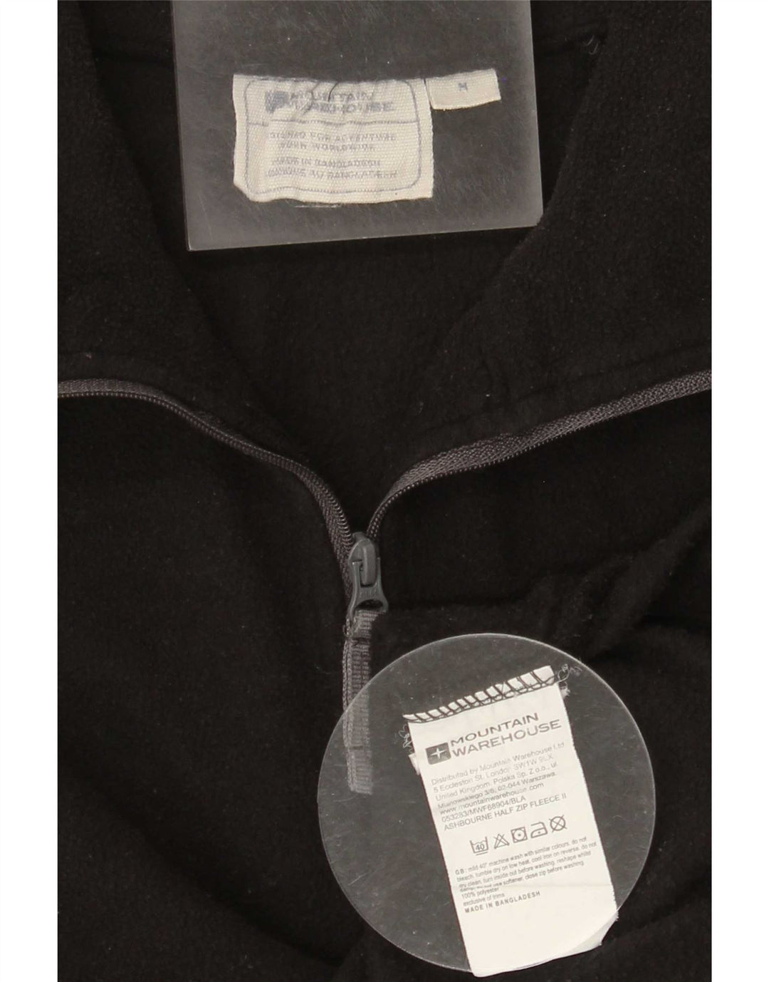 Maglione in pile da uomo con collo con zip Mountain Warehouse, poliestere nero medio