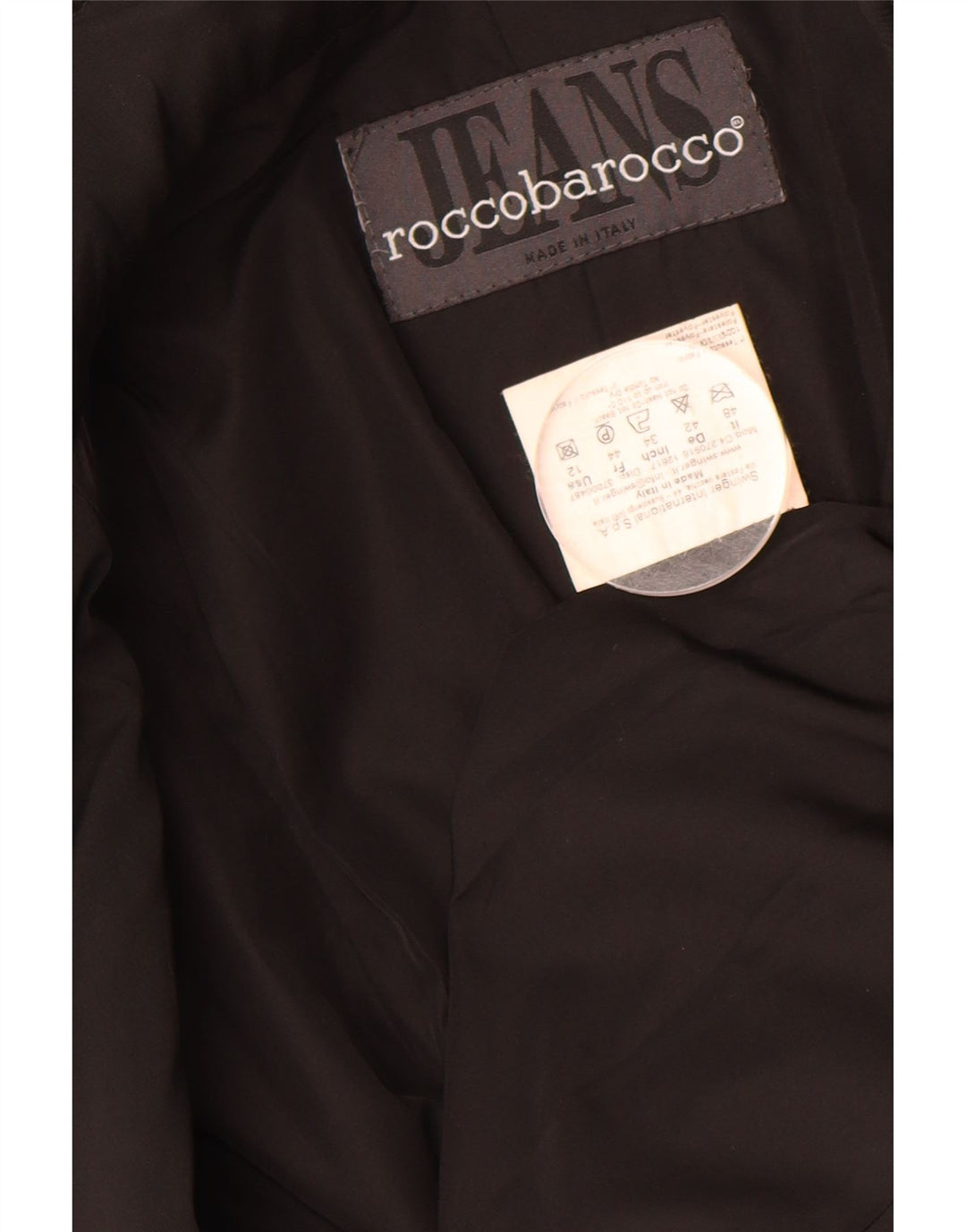 ROCCOBAROCCO Womens Windbreaker Jacket IT 48 XL Black Polyester