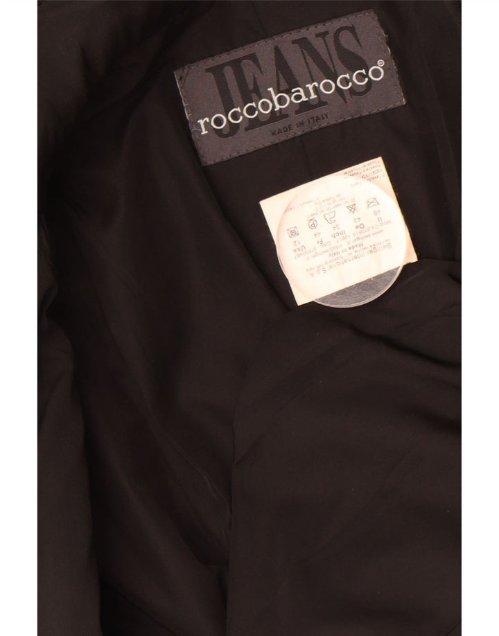 ROCCOBAROCCO Womens Windbreaker Jacket IT 48 XL Black Polyester