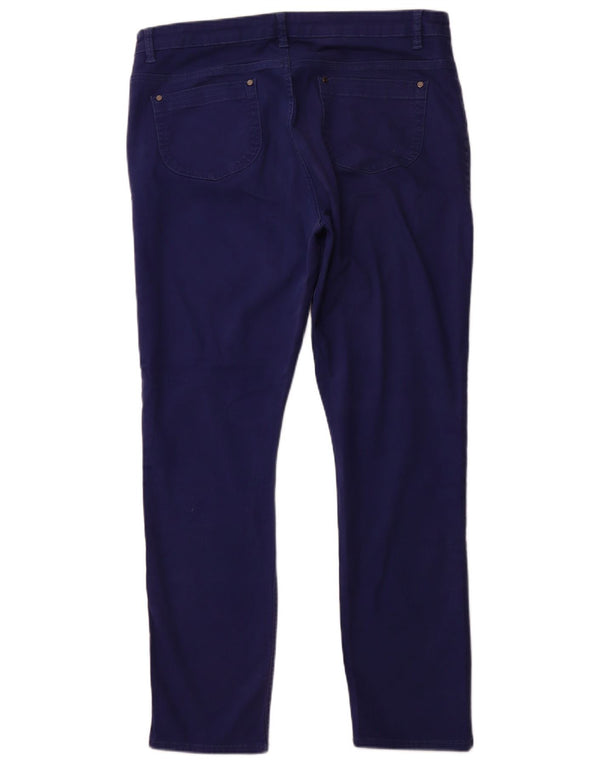 Jeans slim a vita alta da donna JAEGER UK 16 Large W36 L31 cotone blu