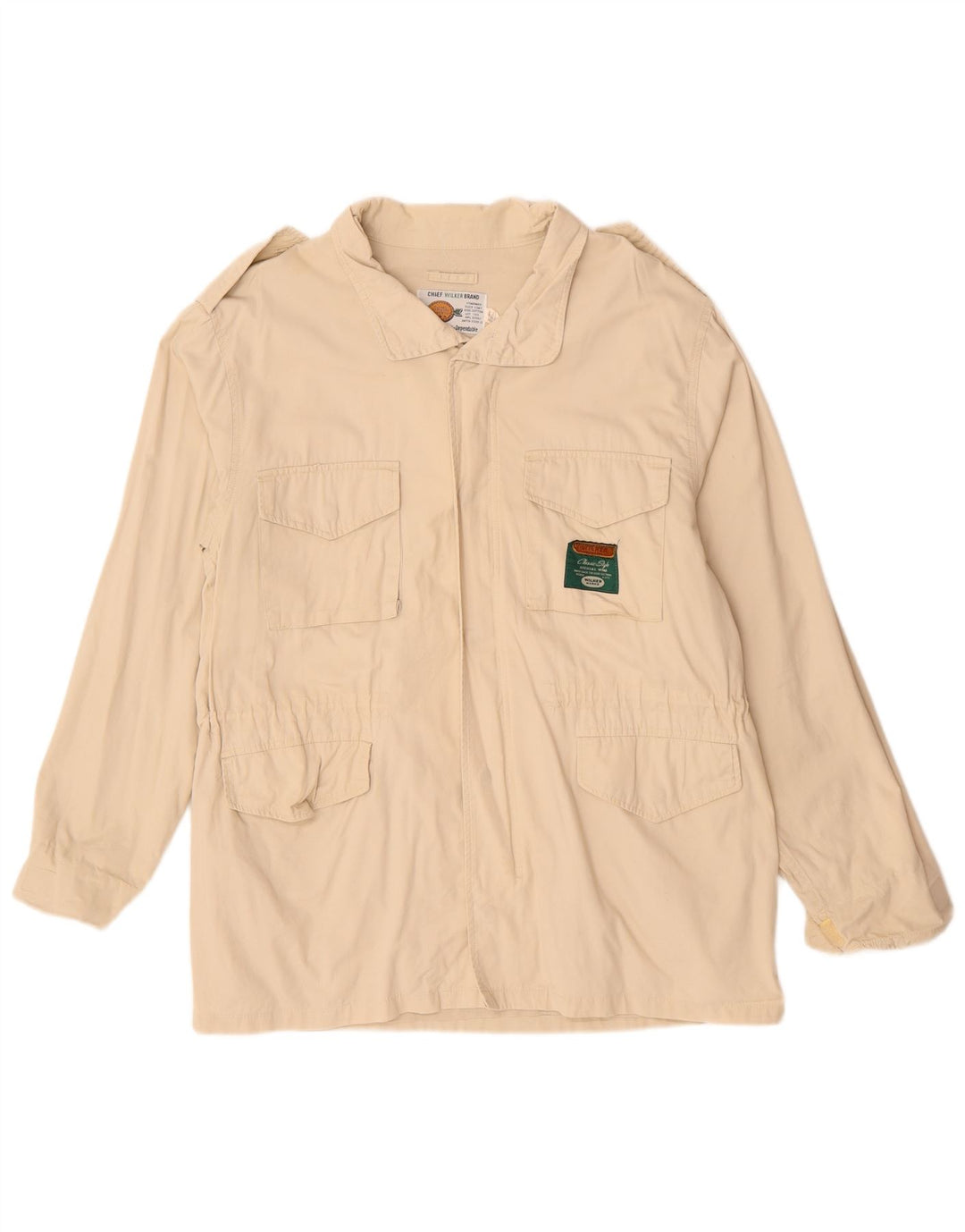 Giacca militare da uomo VINTAGE UK 40 grande cotone beige