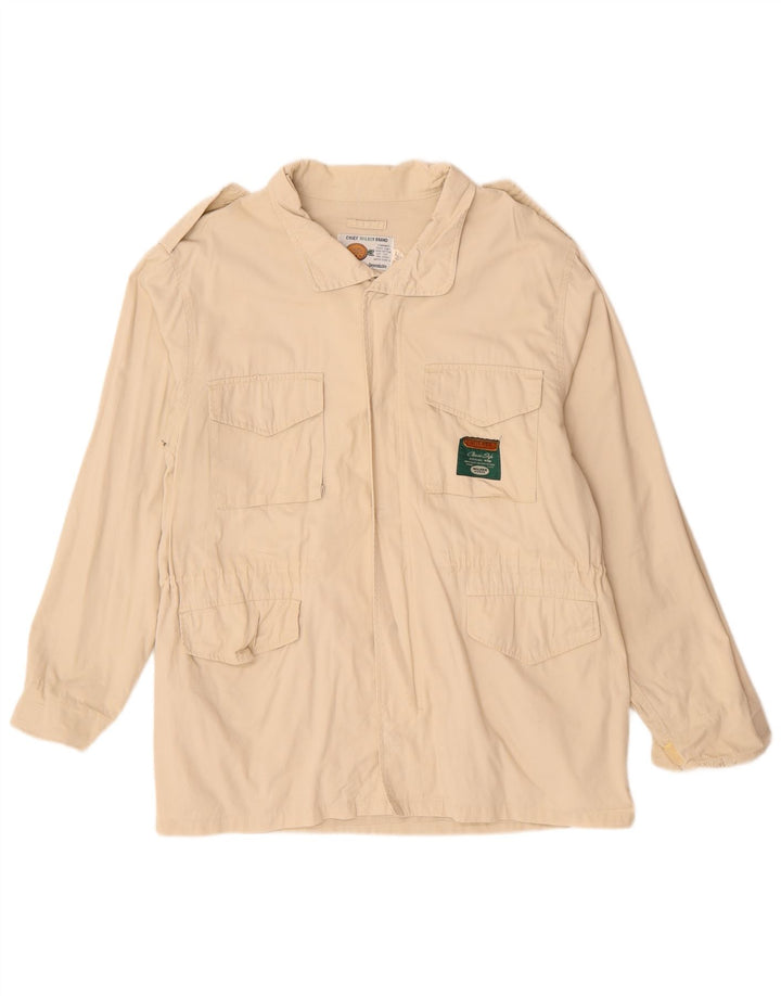 Giacca militare da uomo VINTAGE UK 40 grande cotone beige