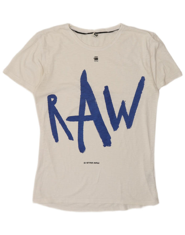 T-shirt grafica da uomo G-Star Top in cotone mélange bianco medio