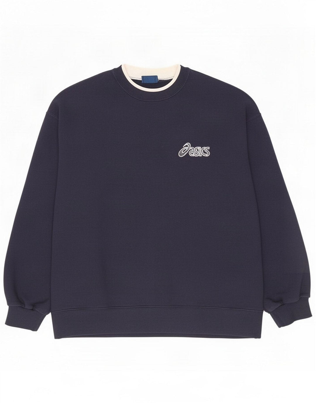 Asics Uomo Felpa Maglione Large Blu Navy Cotone