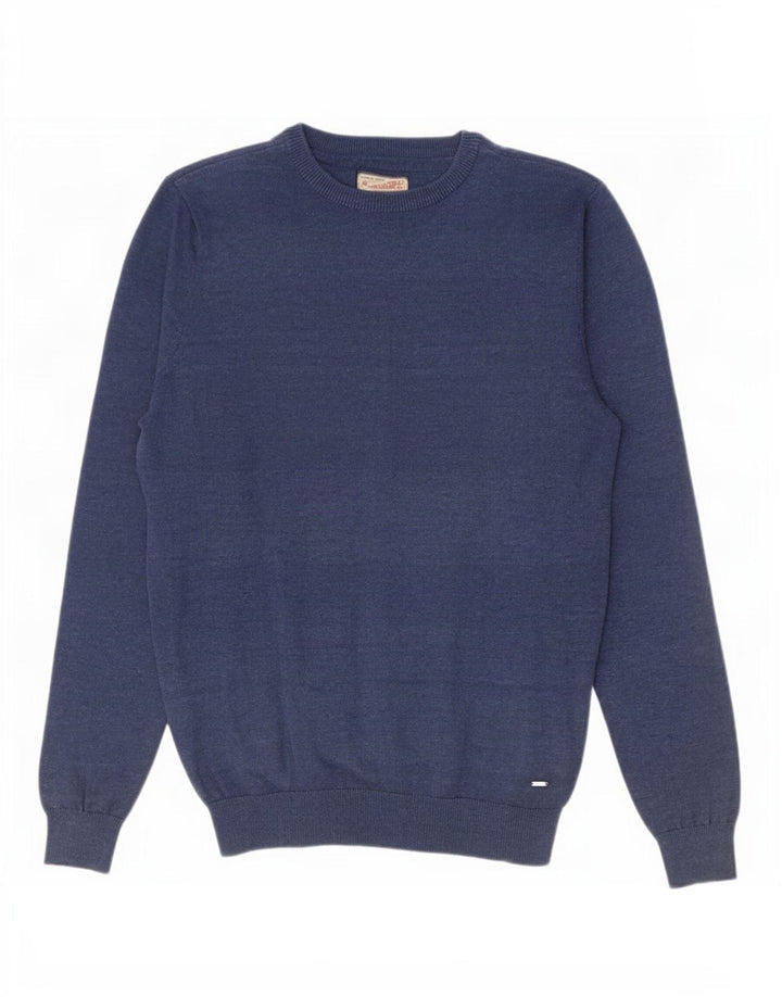 Maglione da uomo girocollo Petrol Industries, gessato medio blu navy