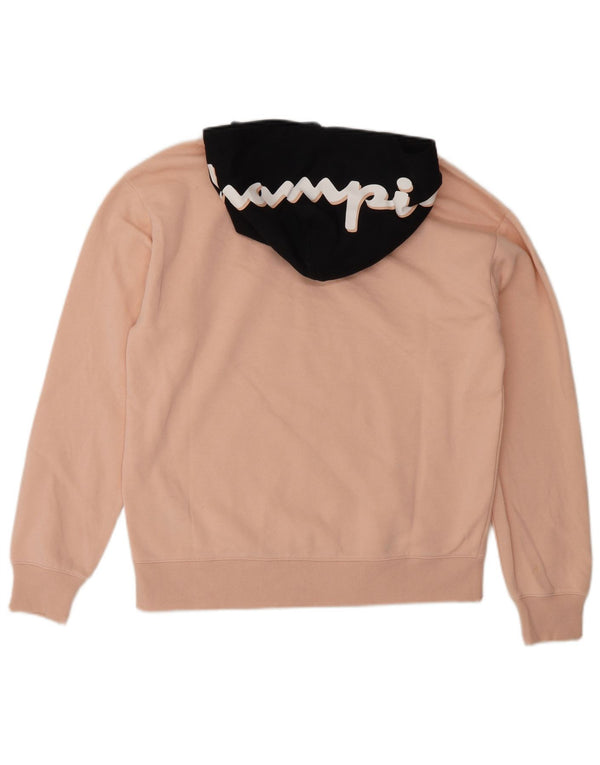 Felpa con cappuccio grafica per ragazze Champion 15-16 anni 2XL Colorblock rosa