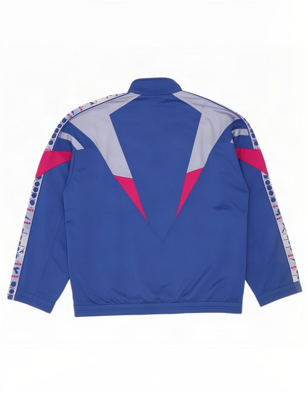 Giacca da tuta grafica da uomo Diadora UK 46 XL Blu Colourblock