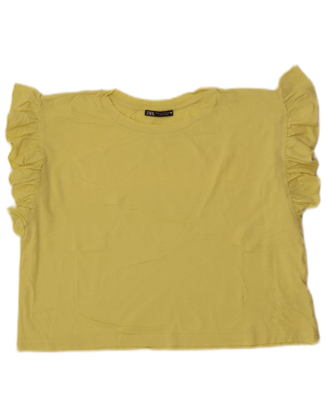 T-shirt corta da donna Zara UK 14 giallo medio
