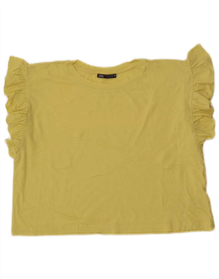 T-shirt corta da donna Zara UK 14 giallo medio