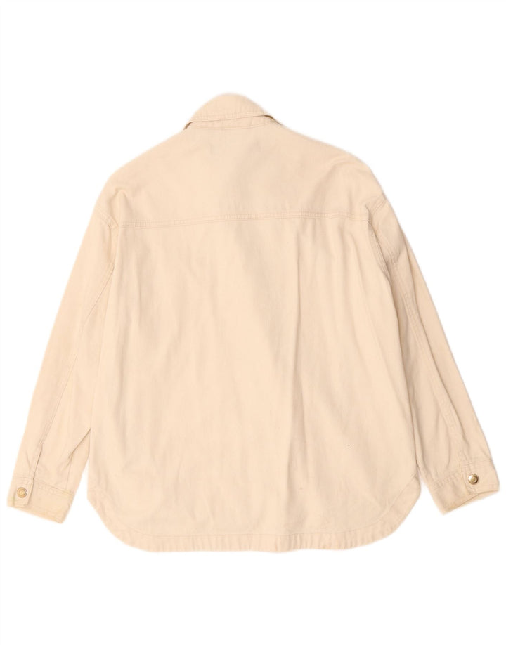 Giubbotto bomber da donna Zara UK 10 piccolo in cotone bianco sporco