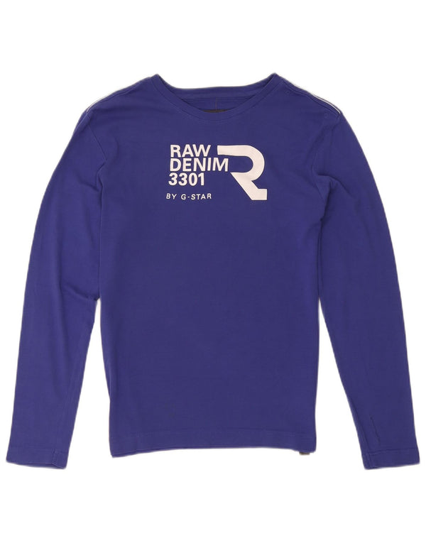 G-Star Boys 3301 Graphic Top manica lunga 13-14 anni medio blu navy