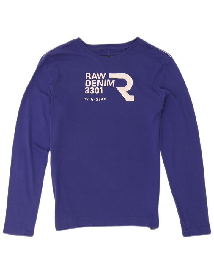 G-Star Boys 3301 Graphic Top manica lunga 13-14 anni medio blu navy